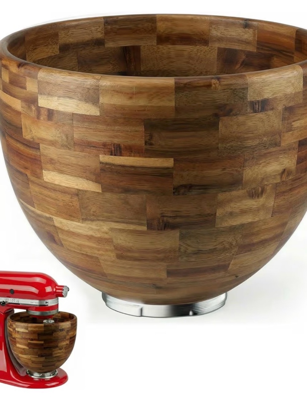 KitchenAid Wooden Mixer Bowl in Variegated Brown